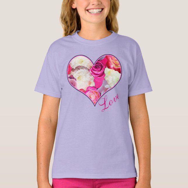 Camiseta Floral Heart Love (Anverso)