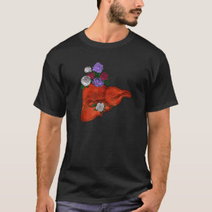 Camiseta Floral Hepática Anatómica Y Médica De Flores G