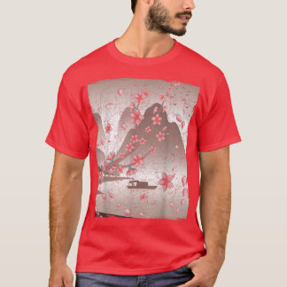 Camiseta Floral Japanese Mountain Sakura Pink Flower Cherry