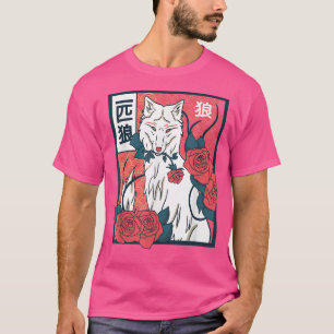 Camiseta Floral Japanese Wolf