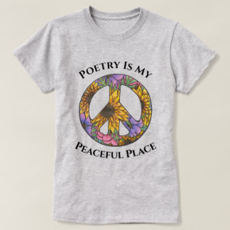 Camiseta floral 'La poesía es mi lugar pacífico'