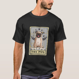 Camiseta Floral La tarjeta Pug Tarot Pug Mom Halloween Pug