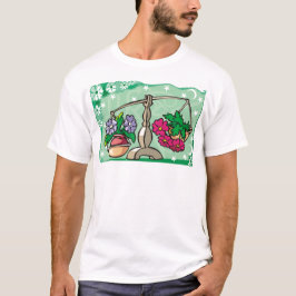 Camiseta Floral Libra Scales pesando flores