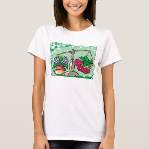 Camiseta Floral Libra Scales pesando flores