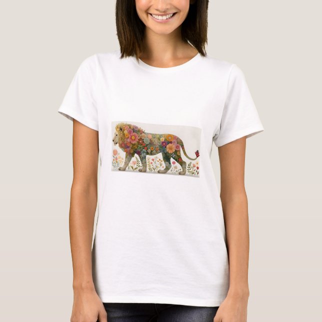 Camiseta Floral Lion Silhouette (Anverso)