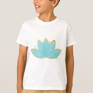 Camiseta Floral Lotus Seafoam Blue & Faux Gold