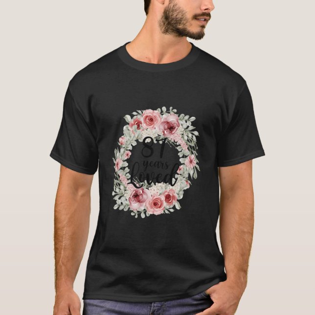 Camiseta Floral Loved 87 87Th Mom Mothers Day (Anverso)