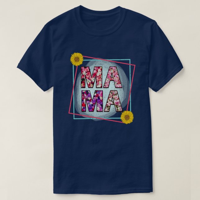 Camiseta Floral Mama 7 (Diseño del anverso)