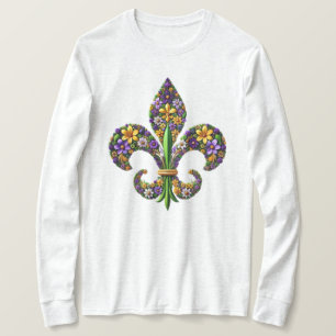 Camiseta Floral Mardi Gras fleur de lis