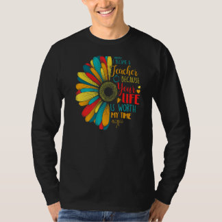 Camiseta Floral, me convertí en profesora porque tu vida es