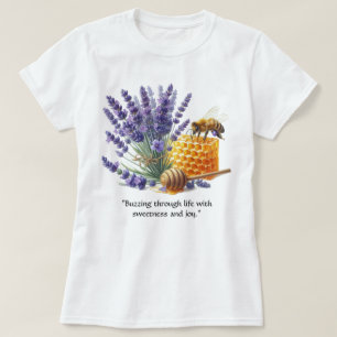 Camiseta Floral Miel de Lavanda / Abeja Dulce