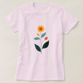 Camiseta Floral minimalista