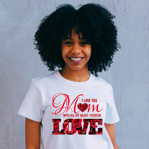 Camiseta Floral moderna te amo a mamá Día de la Madre mujer