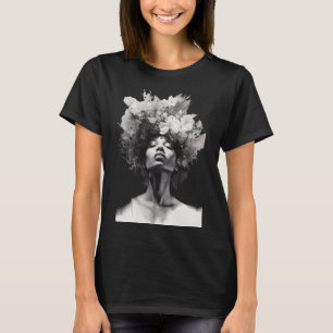 Camiseta Floral monocromática