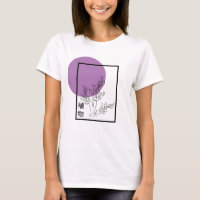 Camiseta floral morada botánica japonesa de verano