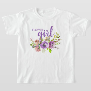 Camiseta Floral Morada para Niña de las Flores en 