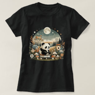 Camiseta Floral Mujeres Cottagecore Panda Bear Estético