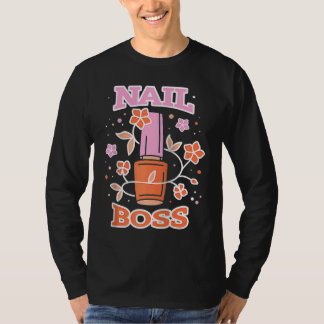 Camiseta Floral Nail Boss Tech Manicure Pintado Artista De