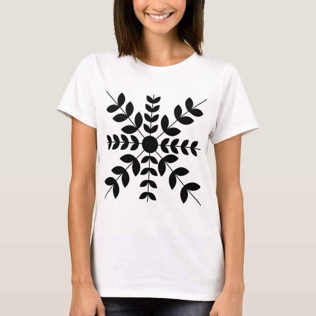 Camiseta Floral Negro (Anverso)