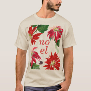 Camiseta Floral Noel Poinsettia festiva