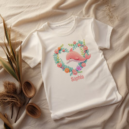 Camiseta Floral nombre de amor de corazón de ballena