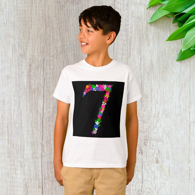 Camiseta Floral Number Seven Botanical Flower Design (Subido por el creador)