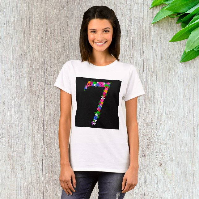 Camiseta Floral Number Seven Botanical Flower Design (Subido por el creador)
