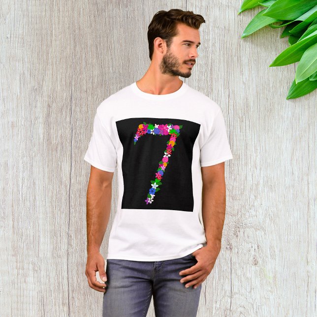 Camiseta Floral Number Seven Botanical Flower Design (Subido por el creador)