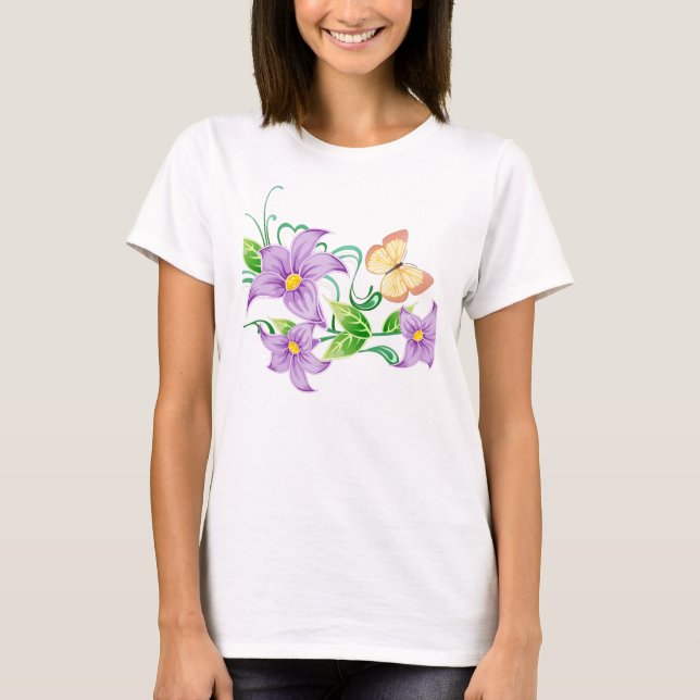 Camiseta floral para chica (Anverso)