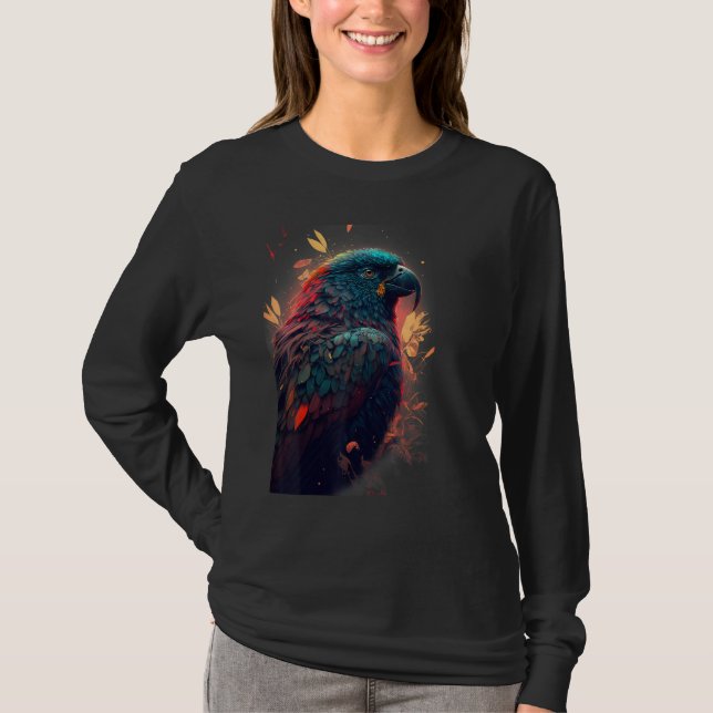Camiseta Floral Parrot Colourful Scarlet Macaw parrot bird  (Anverso)