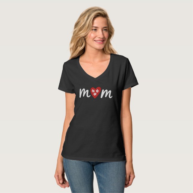 Camiseta Floral Red Heart Minimalist Love (Anverso completo)
