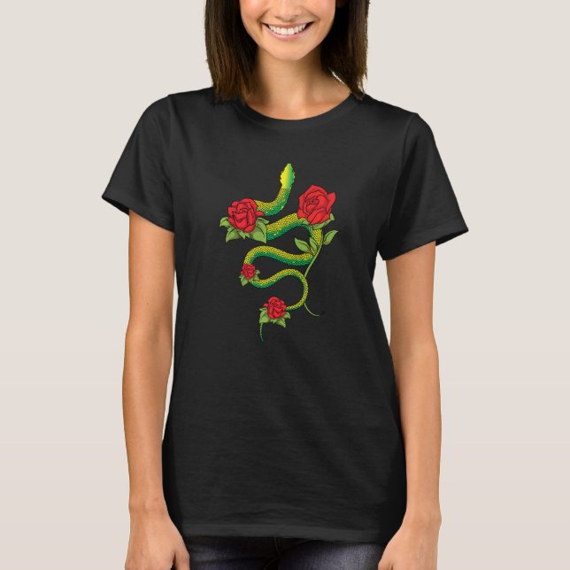 Camiseta Floral Reptile Keeper Animal  Roses Snake  Snake (Anverso)