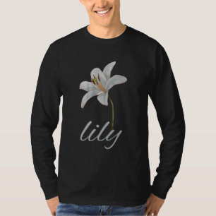 Camiseta floral retro de flor de lirio blanca vint