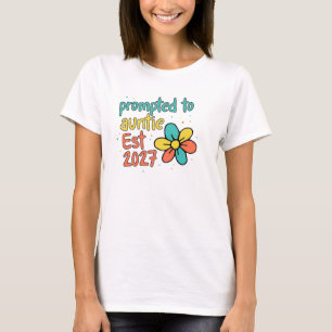 Camiseta Floral Retro de Verano Inspirado para Tía Est 2027