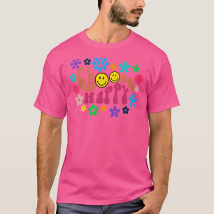 Camiseta Floral retro elegir Happy Smile Face Positive Insp