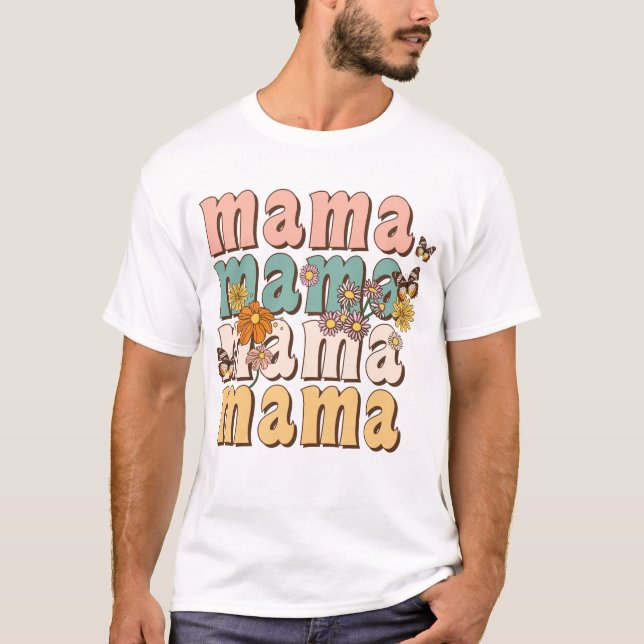 Camiseta Floral retro Mama (Anverso)