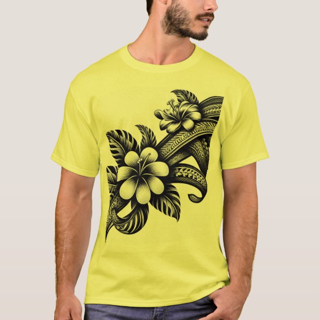 Camiseta Floral retro-polinesia (Anverso)