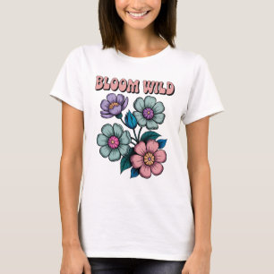 Camiseta Floral Retro Silvestre Bloom Vi Esbozad