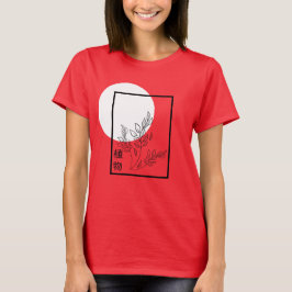 Camiseta floral roja botánica japonesa de verano