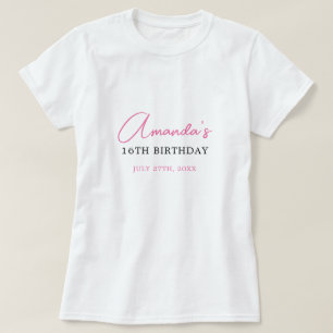 Camiseta Floral Rosa Bow Coquette Sweet 16 Cumpleaños
