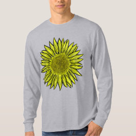Camiseta Floral Rústico Amarillo Giro mano de girasol