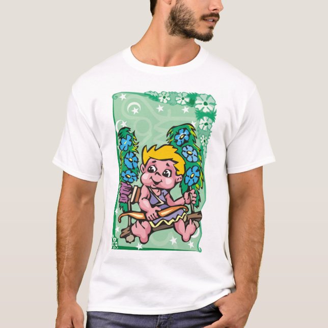 Camiseta Floral Sagittarius Archer niño, flores azules (Anverso)