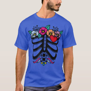 Camiseta Floral Skeleton Catrina Costume Día De Los Muertos