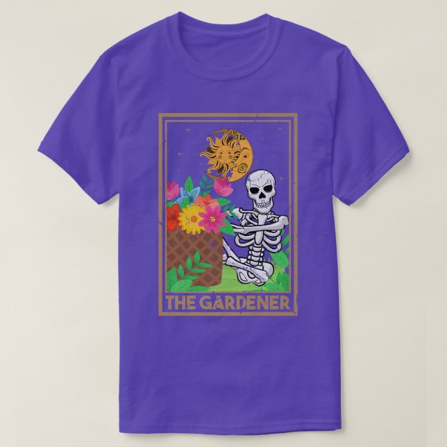 Camiseta Floral Skeleton Gardening Tarot Gardener Plant Lov (Diseño del anverso)