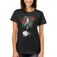 Floral Skeleton Mom Pregunto Con Una Niña Bebé