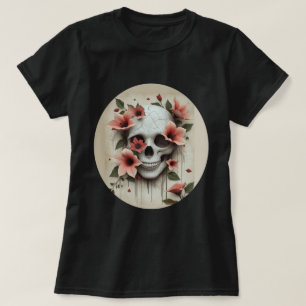 Camiseta Floral Skull