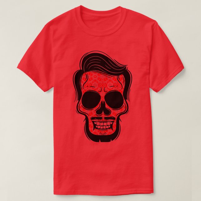 Camiseta Floral Skull Beard (Diseño del anverso)
