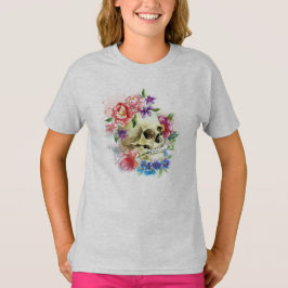 Camiseta Floral Skull Dia de los Muertos | Camisas Ringer