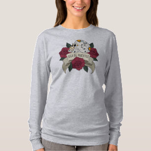 Camiseta Floral Skull Dia de los Muertos Sleeve Shirt
