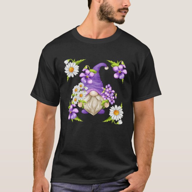 Camiseta Floral Sommer Graphic For Women Purple Gnome Daisy (Anverso)